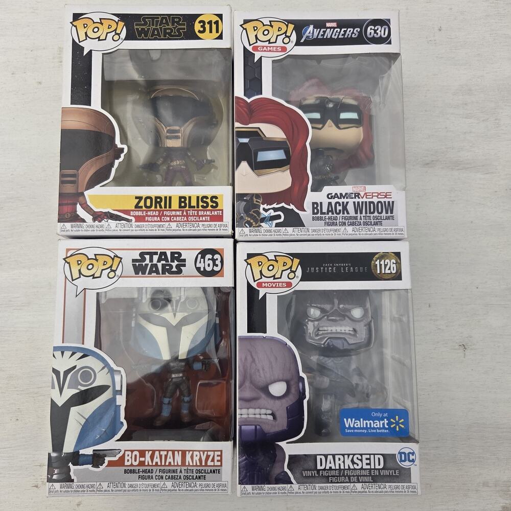 Lot Of 4 Funko Pop Star Wars, Avengers, Justice League Collectibles